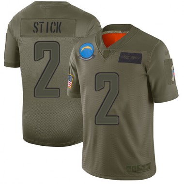 Los Angeles Chargers NFL Football Easton Stick Olive Jersey Men Limited #2 2019 Salute to Service